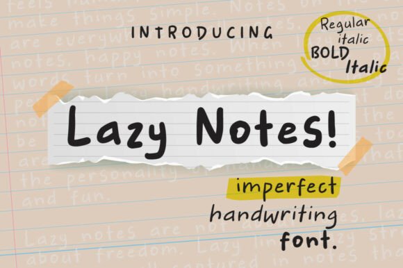 Lazy Notes: The Handwritten Typeface That Brings Soul to Your Shop